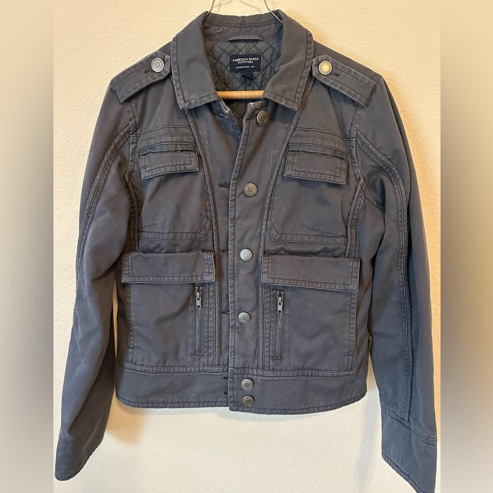Women’s Blue American Eagle Utility Jacket | Size M